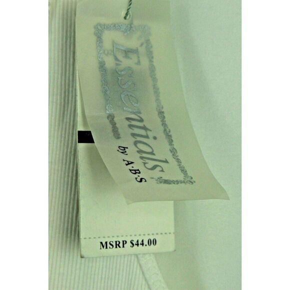 ABS Essentials Top XL White Ribbed Tank Beaded Bugle Beads Embellished Women New - Picture 6 of 7